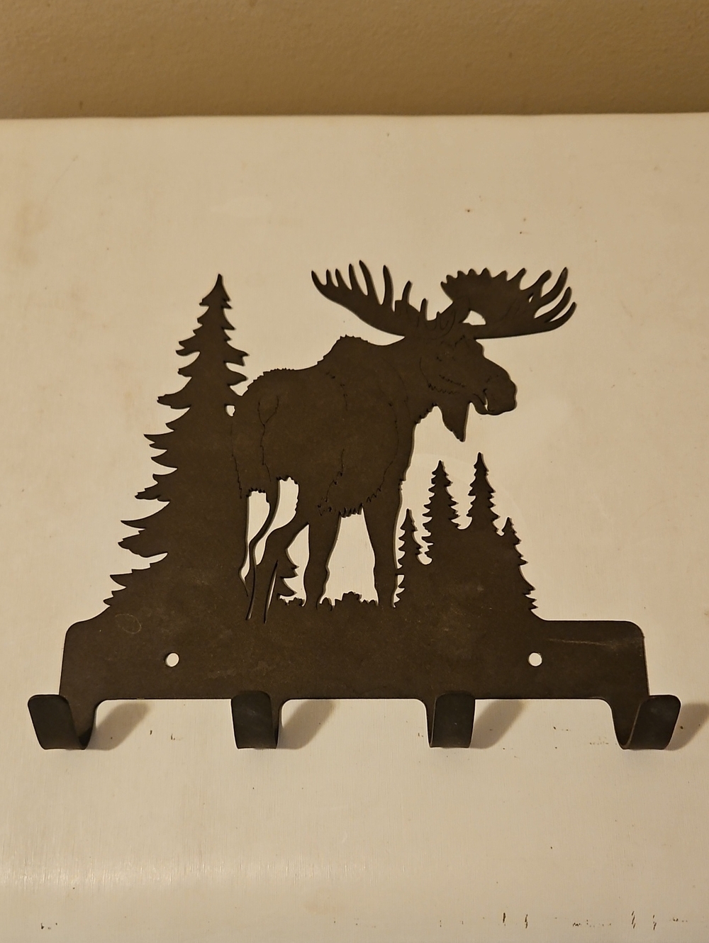 Rustic Moose Wall Hook - Metal Home Wall Decor